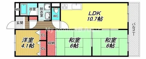 グランドゥール緑ヶ丘【4階】の間取り