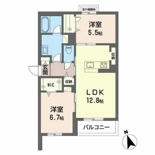 Abelia【0303号室】の間取り