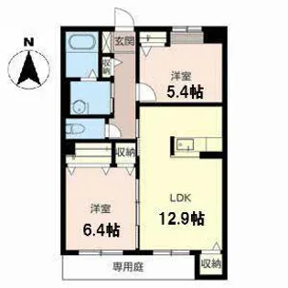 コンフォート上宮【1階】の間取り