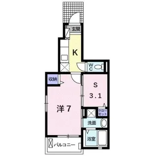 プチフローラ 北野田Ⅰ【1階】の間取り