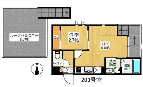 GRANDTIC雅・堺東【2階】の間取り