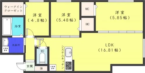 エルム北円山【2階】の間取り