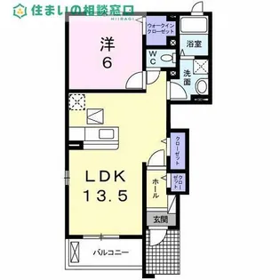 愛知県額田郡幸田町大字深溝字水口無【アパート】の間取り