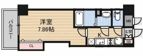 Luxe都島Ⅱ【2階】の間取り