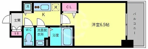 アドバンス大阪バレンシア【13階】の間取り