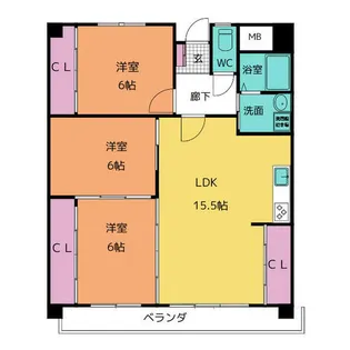 佐久間マンション【1階】の間取り