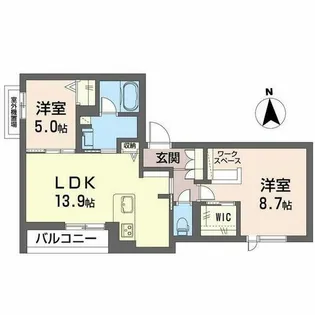 シャーメゾンフラット ヒル【0301号室】の間取り