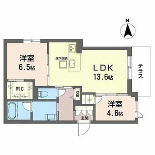 シャーメゾンフラット ヒル【0102号室】の間取り