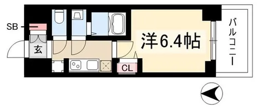 プレサンス名古屋菊井セルカ【0806号室】の間取り