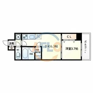 Alivis九条【14階】の間取り