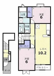 ネオウイング B【2階】の間取り