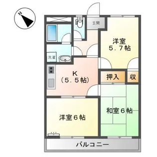 兵庫県加古川市加古川町大野【アパート】の間取り
