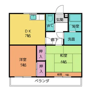 2DKの間取り画像