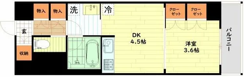 エル・セレーノ大阪天神橋【5階】の間取り