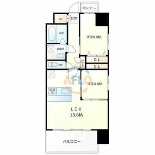 スプランディッドあびこ駅前【12階】の間取り