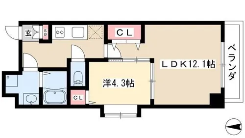 ベル・プラウド名駅【301号室】の間取り