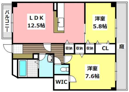 ディアコート【1階】の間取り