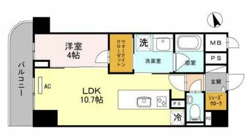 プレミアム菱屋西【5階】の間取り