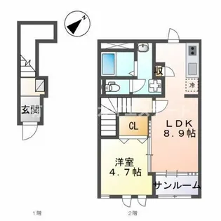 e.na Graphy’s.【102号室】の間取り