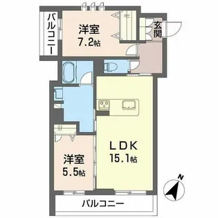 シャーメゾン プリンスコート【2階】の間取り