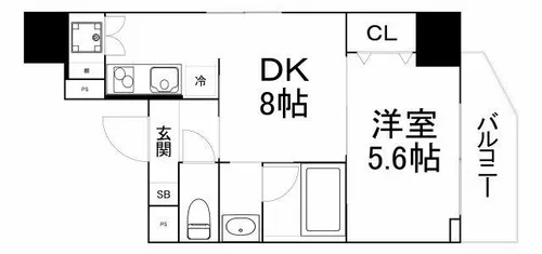Wave on Horie Tower【1304号室】の間取り