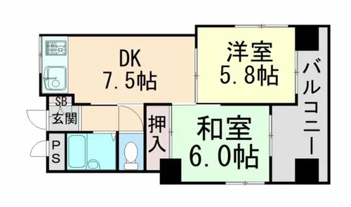 ラ・セーヌ六甲【2階】の間取り
