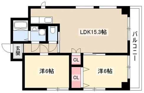 シャトレ大万【302号室】の間取り