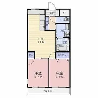 CHELINI【C号室】の間取り