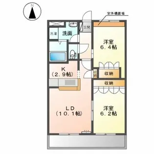 ハピネスワラク【1階】の間取り