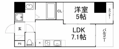 アミティエ扇町リアン【3階】の間取り