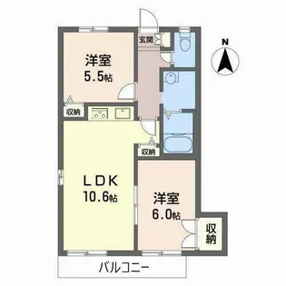 ブロッサム ヴィラ【0202号室】の間取り