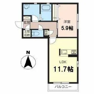 シャーメゾン八重桜【0201号室】の間取り