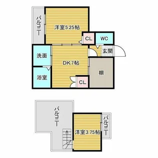 ベルリード苗越【1階】の間取り