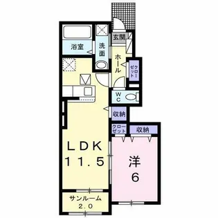 サン コリーヌ【1階】の間取り