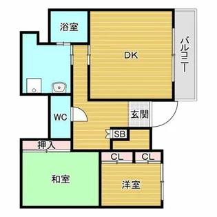 ハイツ西田【1階】の間取り