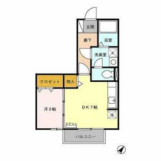 エスポワールB【2階】の間取り