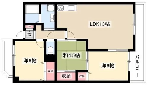 エミナンス社台【302号室】の間取り