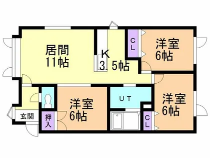 コーポプリムラ【102号室】の間取り