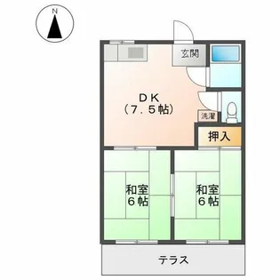 コーポみやび【102号室】の間取り