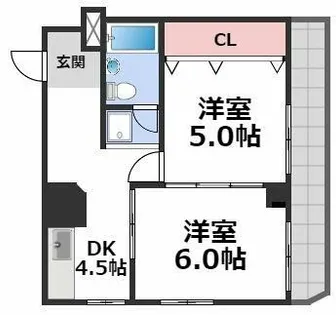 サンビラ大手前【4階】の間取り
