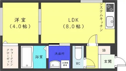 北海道札幌市西区西町北13丁目【マンション】の間取り