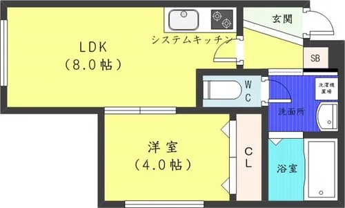 ラフィーネ西町北【4階】の間取り