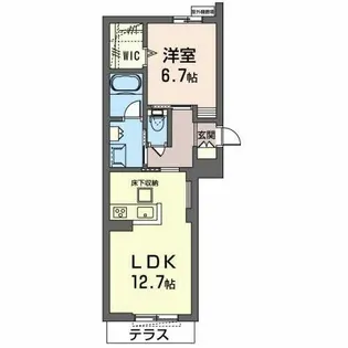 シャーメゾン服部西III【0103号室】の間取り