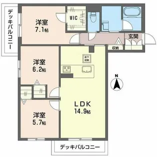 シャーメゾン M-six【1階】の間取り