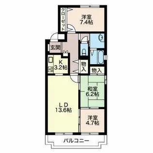 三渓ヒルズ【C305号室】の間取り