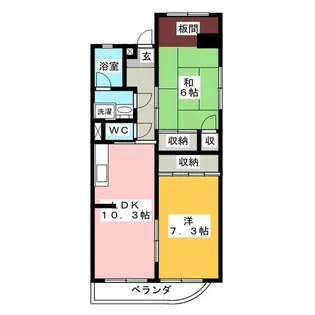 竜美丘東山ハイツ【2階】の間取り