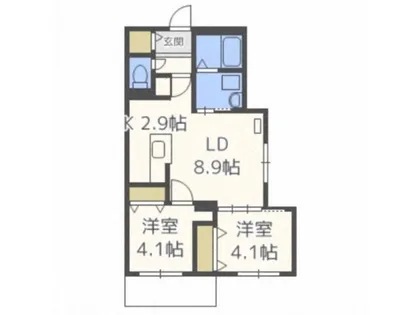 ブランシャール平岸N1【2階】の間取り