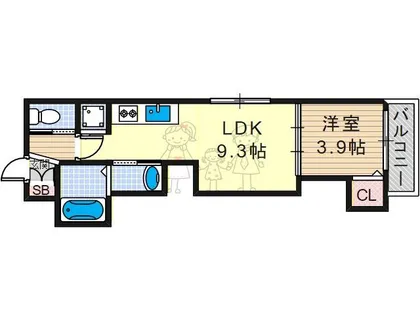 GRANDIR公立大前Primo【1階】の間取り