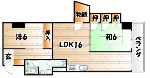 チュリス小倉【316号室】の間取り
