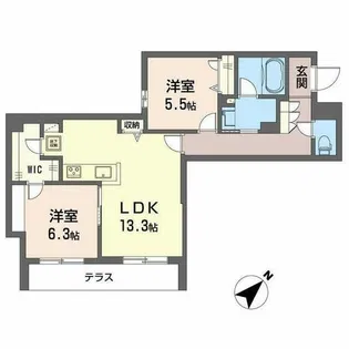 シャーメゾン ペイ ドゥ レーヴ【0102号室】の間取り